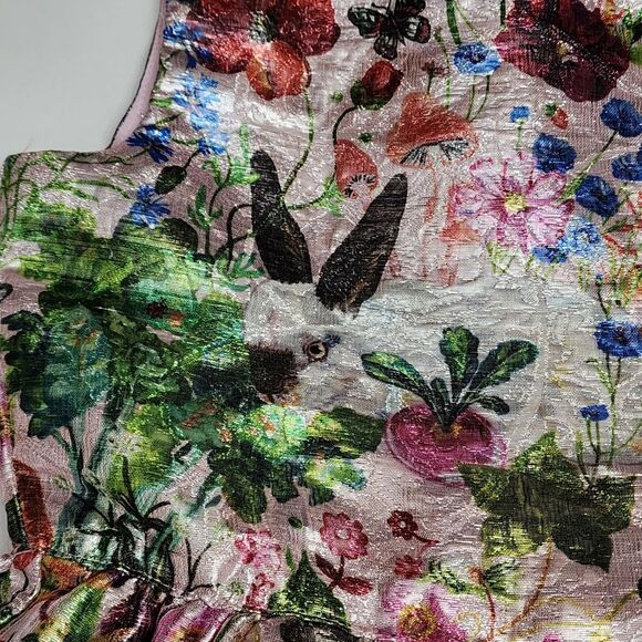 H&M Girls Nathalie Lété Jacquard Weave Metallic Shimmer Elegant Dress Size 8 - Picture 6 of 15